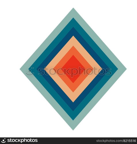 Rhombus vector illustration in retro vintage style. Rhombus vector illustration in retro style