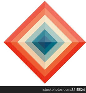 Rhombus vector illustration in retro vintage style. Rhombus vector illustration in retro style
