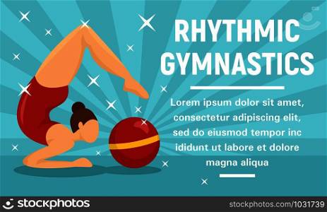 Rhythmic gymnastics sport concept banner. Flat illustration of rhythmic gymnastics sport vector concept banner for web design. Rhythmic gymnastics sport concept banner, flat style