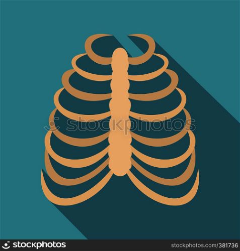 Rib cage icon. Flat illustration of rib cage vector icon for web. Rib cage icon, flat style