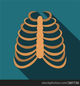 Rib cage icon. Flat illustration of rib cage vector icon for web. Rib cage icon, flat style