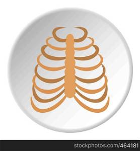 Rib cage icon in flat circle isolated vector illustration for web. Rib cage icon circle