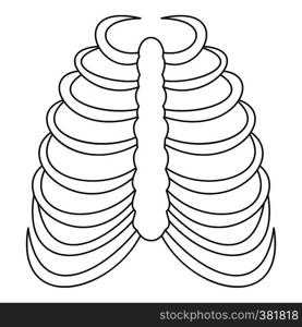 Rib cage icon. Outline illustration of rib cage vector icon for web. Rib cage icon, outline style