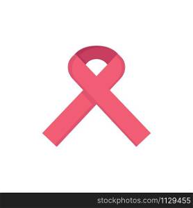 Ribbon, Aids, Health, Medical Flat Color Icon. Vector icon banner Template