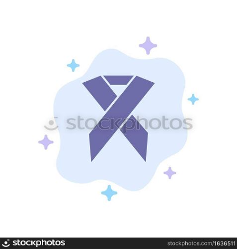 Ribbon, Aids, Health, Solidarity Blue Icon on Abstract Cloud Background
