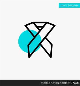 Ribbon, Aids, Health, Solidarity turquoise highlight circle point Vector icon