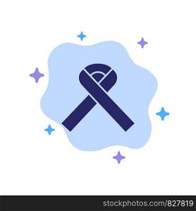 Ribbon, Awareness, Cancer Blue Icon on Abstract Cloud Background