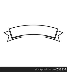 Ribbon banner Advertising banner icon outline black color vector illustration flat style simple image