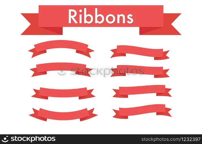 ribbon banner design set white background vector illustration