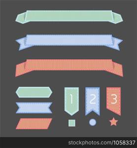 ribbon banner template, retro design style, vector illustration