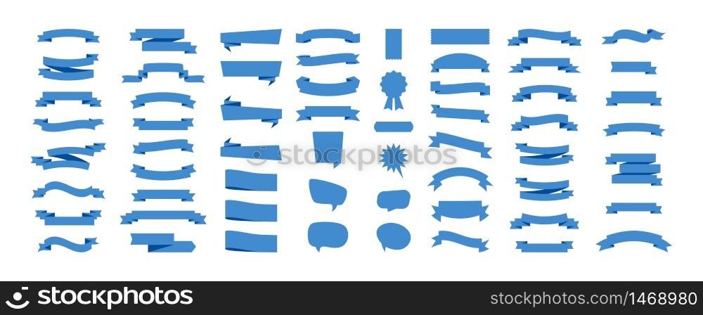 Ribbon Banners, isolated on white background. Ribbons banners collection different shape. Ribbon Banners vector icons. Eps10