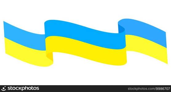 Ribbon flag of ukraine. Ukrainian flag symbol. Vector illustration. Stock image. EPS 10.