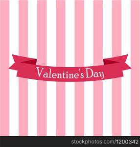 Ribbon for Valentine s Day on a postcard vector illustration