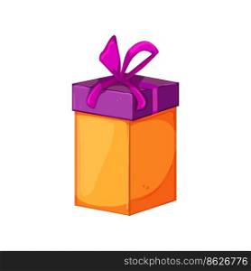 ribbon gift box cartoon. ribbon gift box sign. isolated symbol vector illustration. ribbon gift box cartoon vector illustration