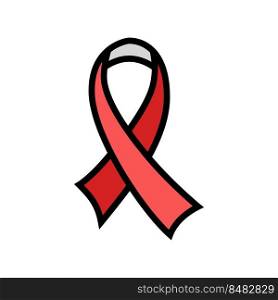 ribbon hiv color icon vector. ribbon hiv sign. isolated symbol illustration. ribbon hiv color icon vector illustration