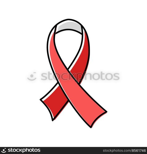 ribbon hiv color icon vector. ribbon hiv sign. isolated symbol illustration. ribbon hiv color icon vector illustration
