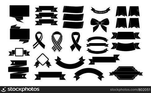 Ribbon icon set. Simple set of ribbon vector icons for web design isolated on white background. Ribbon icon set, simple style