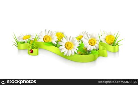 Ribbon in the grass vector