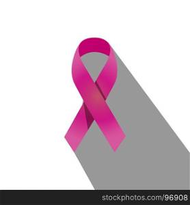 Ribbon pink cancer breast vector illustration isolated background