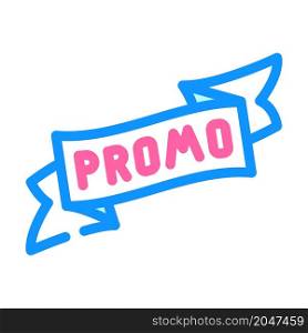 ribbon promo color icon vector. ribbon promo sign. isolated symbol illustration. ribbon promo color icon vector illustration