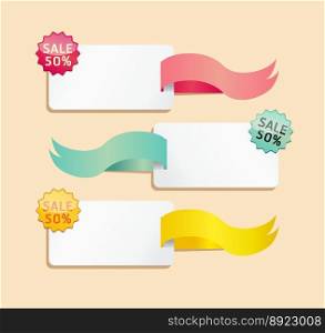 Ribbon soft color sale tag vector image