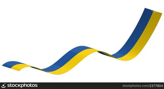 Ribbon stripe flag ukraine, patriotic colors yellow and blue