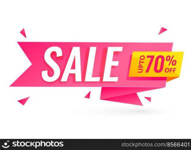 ribbon style sale banner with offer details