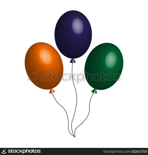 Ribbon with balloons colored realistic. Birthday party, celebration, holiday, event, festive concept. Vector illustration. EPS 10.. Ribbon with balloons colored realistic. Birthday party, celebration, holiday, event, festive concept. Vector illustration.