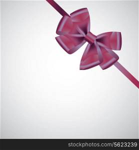 ribbon with bow on white. Vector illustration.