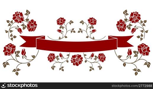 Ribbon with roses.