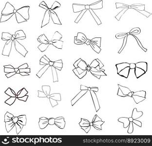 Ribbons hand drawn vector image