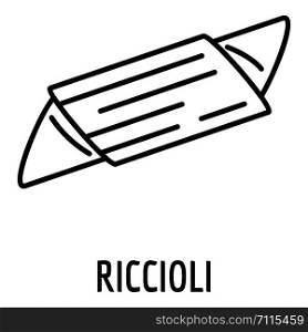 Riccioli pasta icon. Outline riccioli pasta vector icon for web design isolated on white background. Riccioli pasta icon, outline style