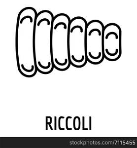 Riccoli pasta icon. Outline riccoli pasta vector icon for web design isolated on white background. Riccoli pasta icon, outline style