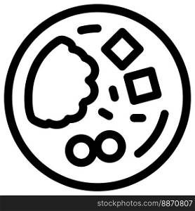 Rice beef picadillo outline vector illustration