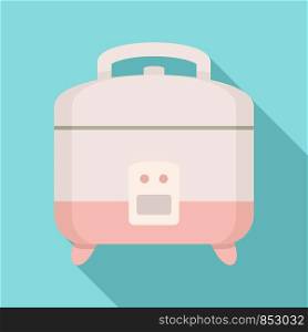 Rice cooker icon. Flat illustration of rice cooker vector icon for web design. Rice cooker icon, flat style