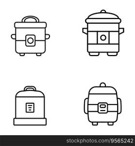 rice cooker icon vector template illustration logo design