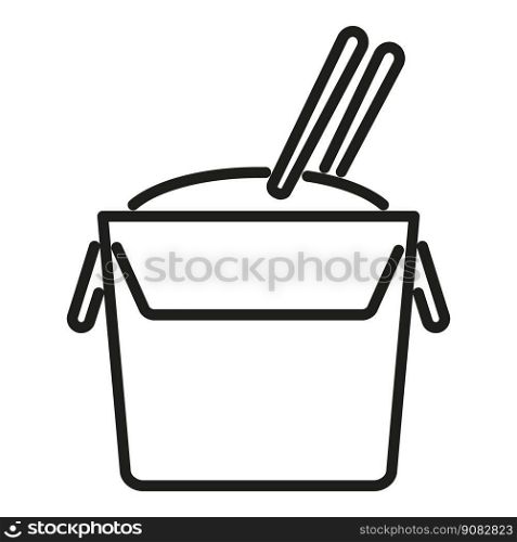 Rice food box icon outline vector. Fast food. Delivery snack. Rice food box icon outline vector. Fast food