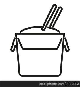 Rice food box icon outline vector. Fast food. Delivery snack. Rice food box icon outline vector. Fast food