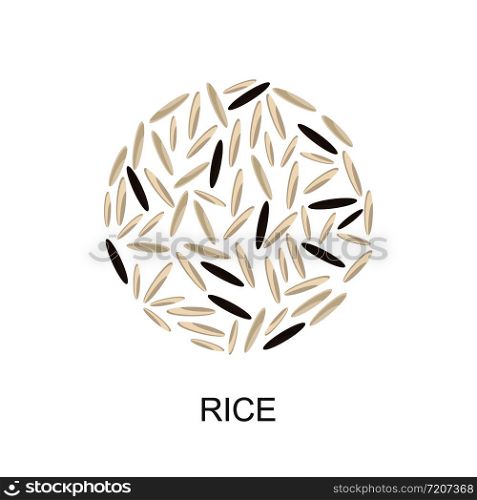 Rice grains icon flat style. Vector eps10