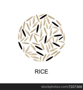 Rice grains icon flat style. Vector eps10