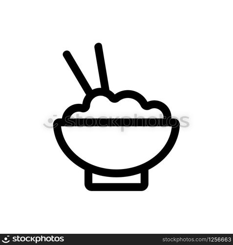 Rice icon vector. Thin line sign. Isolated contour symbol illustration. Rice icon vector. Isolated contour symbol illustration