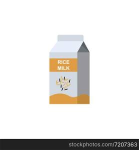 Rice milk pack flat style. Vector eps10