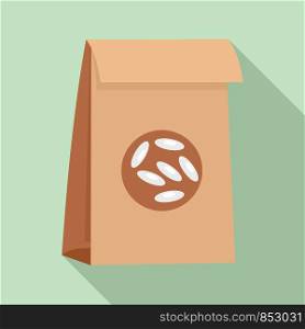 Rice package icon. Flat illustration of rice package vector icon for web design. Rice package icon, flat style