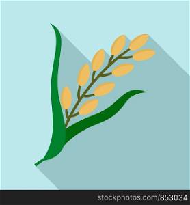 Rice plant icon. Flat illustration of rice plant vector icon for web design. Rice plant icon, flat style
