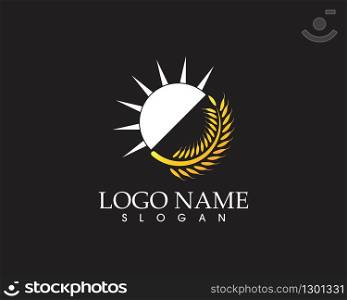 Rice wheat icon logo vector template