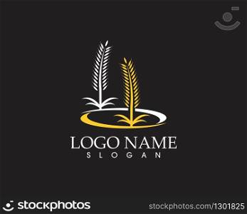 Rice wheat icon logo vector template