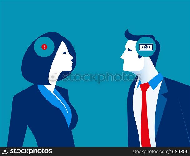 Rich and Poor. Business people contrasts. Concept business vector illustration.