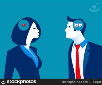Rich and Poor. Business people contrasts. Concept business vector illustration.