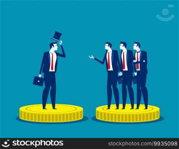 Rich and Poor injustice. Concept business subdivision people vector illustration, Alertness, Financial