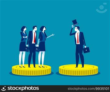 Rich and Poor injustice. Concept business subdivision people vector illustration, Alertness, Financial